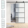 Modern 6ft Sliding Door Track Barn Door Hardware Set Kit Single Door Black