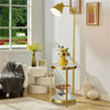Modern Illumination Floor Lamp w/ Shelves LED Hanging Lamp Shade Corner Standing
