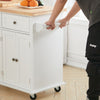 Kitchen Island Storage Cabinet Shelves Rolling Trolley with Towel Rail Wine Rack