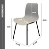 Grey Dining Chairs Set of 4 Retro Plastic Chairs Metal Legs Tulip Kitchen Chairs