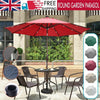 80 LED Garden Parasol 2.7M Sun Umbrella Solar Powered Chain Light Tilt Crank