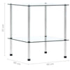 2/3 Tier Glass Shelf Unit Clear Modern Storage Display Side Table Furniture