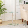2 Tier Sofa End Coffee Tables With Clear Glass Top Home Office Table Living Room