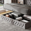 Ottoman Bed Frame Gas Lift Up Storage Bed King Size Grey Fabric Upholstered Bed