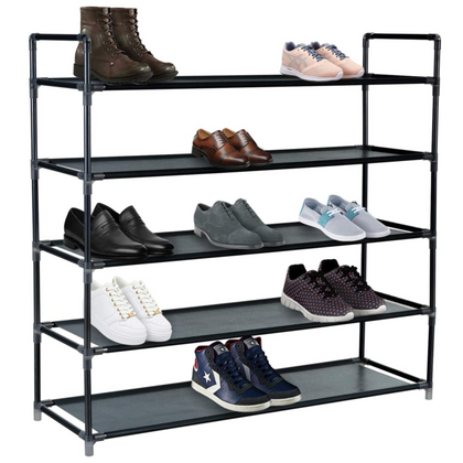5 Tier Shoe Rack Extendable Organiser For 25 Pairs Shoes Space Saver Waterproof