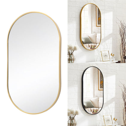70*40cm Oval Arched Wall Mounted Mirror Bathroom Bedroom Makeup Dressing Mirror