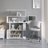 L Shaped Computer Desk Corner Desk 360 Degree Rotatable Shelves Space Saving