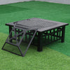 3 in 1 Square Fire Pit BBQ Grill Outdoor Garden Table Stove Patio Heater Ice Pit