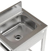 Catering Sink Stainless Steel Commercial Kitchen Wash Sinks w/Shelf/Backsplash