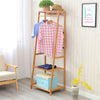 Minimalist Bamboo Clothes Rail Hanging Garment Rack Shoe Storage for Dress Pants