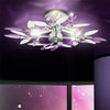 WILLOW LEAF DESIGN FLUSH FITTING 4 BULB ARM CEILING LIGHT CHANDELIER - CHROME