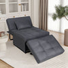Sofa Bed 4 in 1 Convertible Chair Folding Ottoman Lounger Sleeper Metal Frame UK
