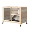 Indoor Rabbit Hutch Guinea Pig House Bunny Cage Openable Roof, Natural