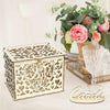 Wedding Card Box DIY Gifts Wooden Money Box with Lock Decoration Party Supplies