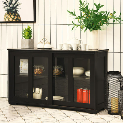 Kitchen Storage Sideboard Dining Buffet Server Cabinet Cupboard W/ Sliding Door