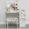 Dressing Table with Drawers, Mirror Stool Set Makeup Desk Vanity Table Bedroom