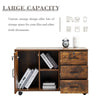 Wood File Cabinet with 3 Drawers Rustic Brown Office Cabinet File Storage New