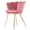 Velvet Petal Back Lotus Tub Chair Scallop Shell Wing Back Armchair Metal Legs