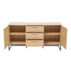 Console Rattan Wood Sideboard Cabinet Door Drawer Media TVStand Cabinet Cupboard