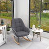 Modern Grey Linen Fabric Armchair Rocking Single Sofa Chair Relaxing Padded Seat