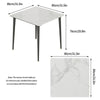 Rectangular Marble Dining Table 4-6 Seaters Black Metal Legs Kitchen Furniture
