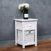 2PC Modern Bedside Tables Night Stand Cabinet Storage Drawer Wicker Basket Stand