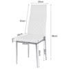 Dining Table and 2/4/6 Chairs Set Tempered Glass PVC Leather Rectangle White NEW
