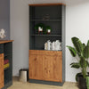 2 Door Bookcase Storage Cabinet Wotan Oak - Living Room Furniture