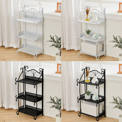 3/5 Tier Bookshelf Plant Flower Pot Stand Foldable Storage Shelf Metal Shoe Rack