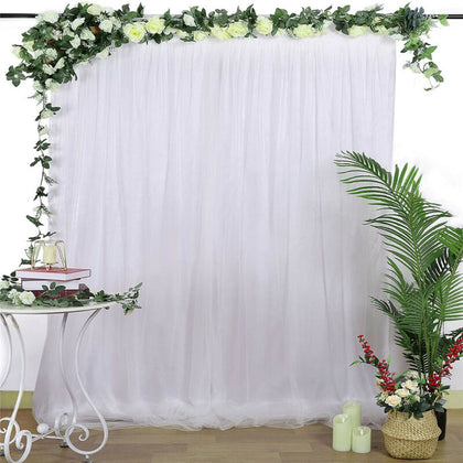 White / Pink Tulle Backdrop Curtain Photo Booth Wall Wedding Party Background De