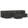 7 Piece Garden Set Grey Impregnated Pinewood C6M2