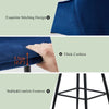 2x Velvet Blue Bar Stool Kitchen Counter Breakfast Chair Pub Restaurant Cafe