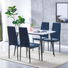 Set of 4 Velvet Dining Chairs Kitchen Dinning Room Metal Leg Padded Seat Blue