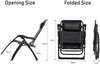 2X ZERO GRAVITY CHAIR OUTDOOR GARDEN FOLDING RECLINING SUN LOUNGER & CUP HOLDER