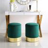 Retro Velvet Round Stool Dressing Table Stool Chair Vanity Footstool Guest Seat