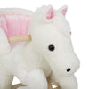 Kids Plush Rocking Horse Pony Moving Mouth Sounds Children Riding Toy w/ Handle