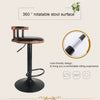 2 PU Breakfast Bar Stools Leather Seat Pub Style Vintage Wood Swivel Adjustable