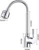 Modern Mono Kitchen Mixer Tap Pull Out 360° Swivel Spout Single Lever Tap Chrome