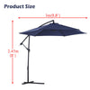 3 m Banana Parasol Sun Shade Umbrella Garden Parasol Adjustable with Base