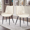 Set of 2 Faux Leather/Suede Dining Chairs Metal Legs Reception Restaurant Chair