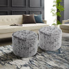 Crushed Velvet Round Footstool Dressing Table Stool Pouffe Seat Chair Side Pouf