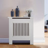 Radiator Cover Wall Cabinet MDF Wood Furniture Vertical Grill White Modern Shelf