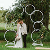 2PCS White Wedding Arch Round Moongate Stand Flower Frame Garden Outdoor Indoor