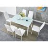 105cm 120cm Glass Dining Table and 4 /6 Padded Chairs Set Home Kitchen Furniture