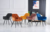 2/4X Dining Chairs Velvet Padded Seat Metal Legs Kitchen Chair Home Office Set