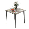 Large Modern Marble Dining Table Kitchen Dinner Desk 4-6 Person w/ Metal Legs