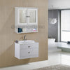 Bathroom Wall Cabinet Storage Cupboard with Mirror Wooden Shelves White Or Grey