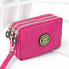Women lady 3 Zipper Canvas Handbag Card Holder Phone Bag Coin Purse Wallet