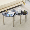 3pcs Heart Shape Black Tempered Glass Side End Nested Table Bedside Coffee Table