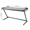 59'' Extra Large Gaming Desk PC Computer Desk RGB LED Lights Z-shaped Table